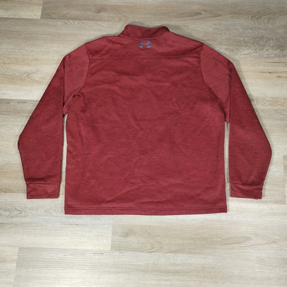 Under Armour Red Quarter-Zip Pullover Men XL Relaxed Casual Fall Winter Fashion - Picture 4 of 6